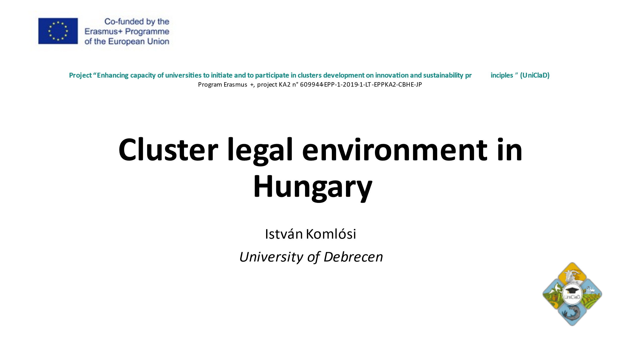 Cluster legal environment in Hungary